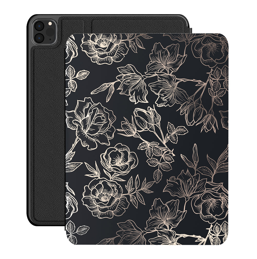 Floral Rose Gold Chrome iPad Case