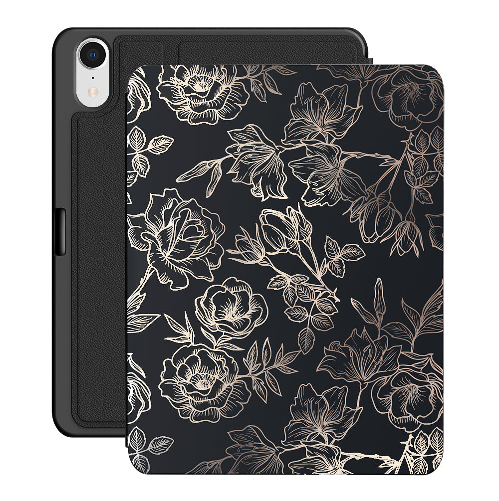 Floral Rose Gold Chrome iPad Case