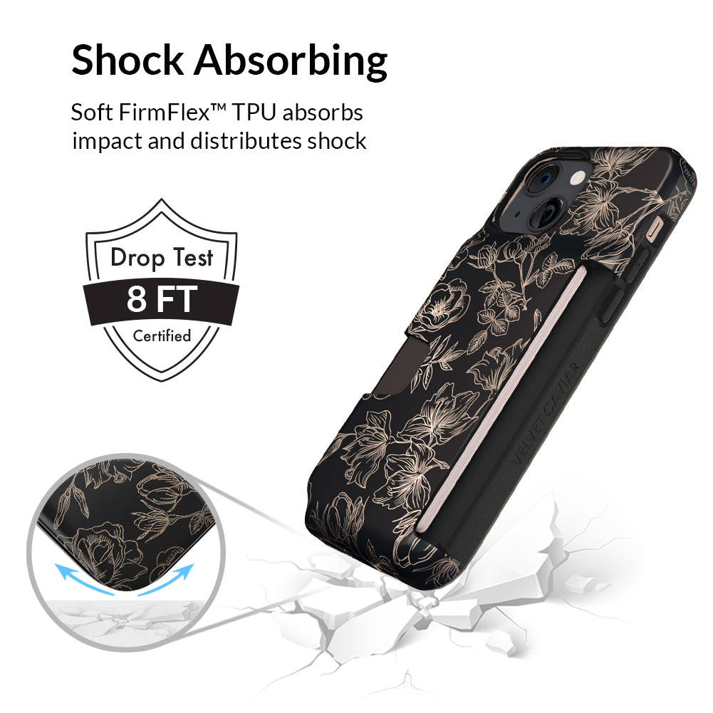 Floral Rose Gold iPhone Wallet Case