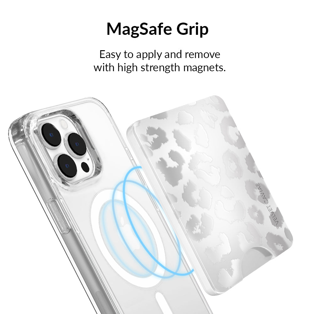 Silver Chrome Leopard MagSafe Wallet