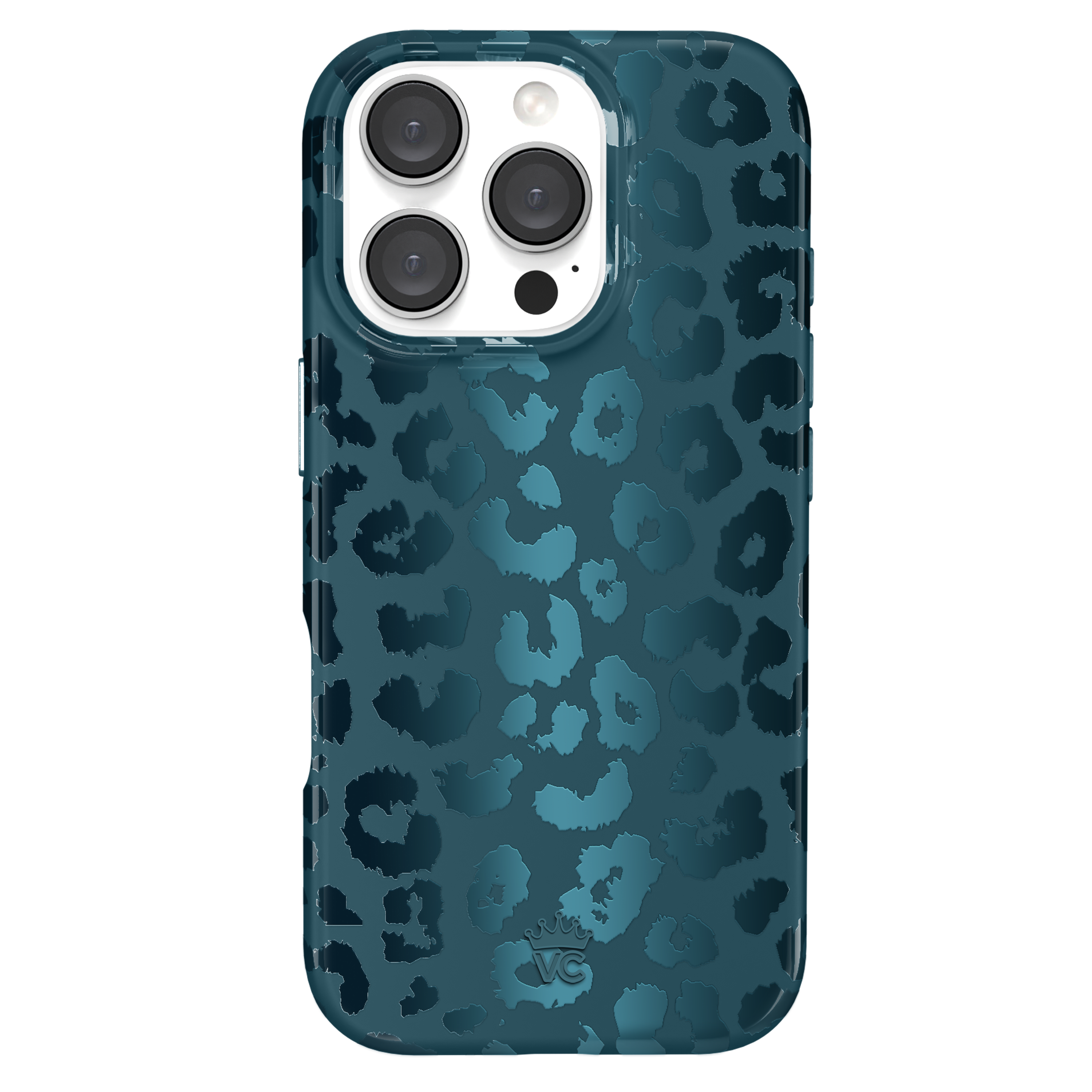 Metallic Navy Leopard iPhone Case