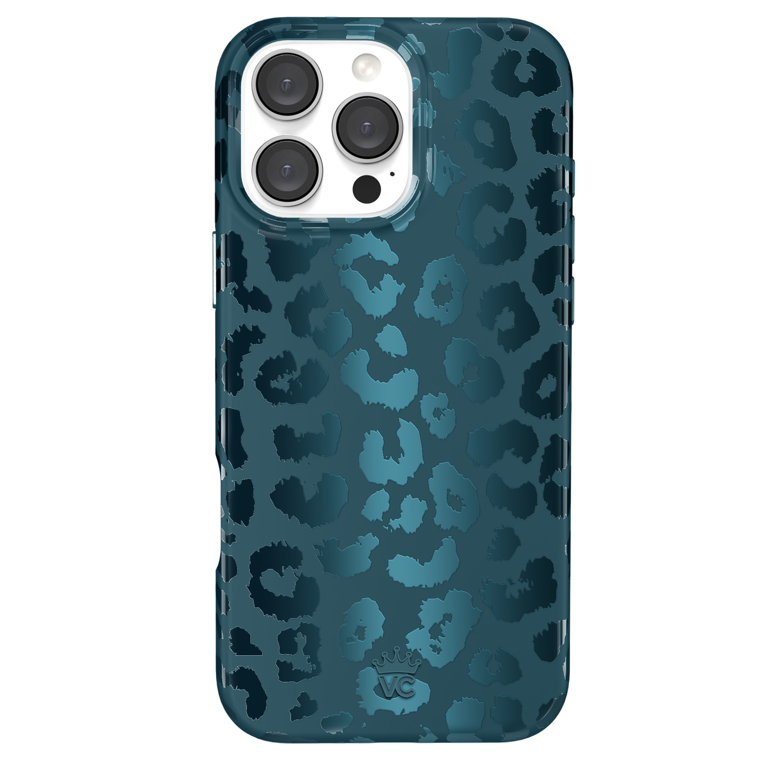 Metallic Navy Leopard iPhone Case