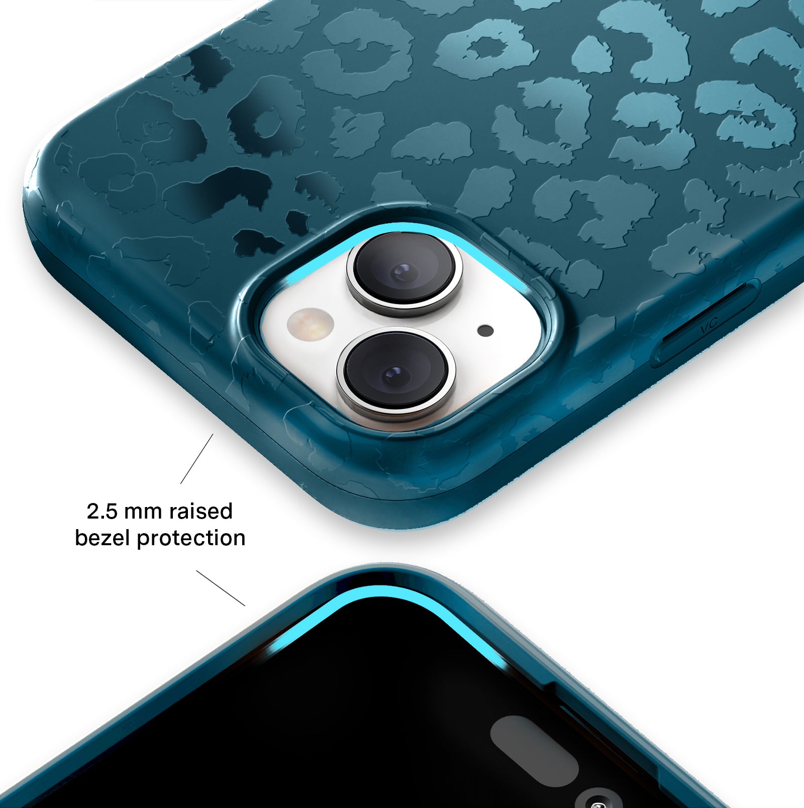 Metallic Navy Leopard iPhone Case