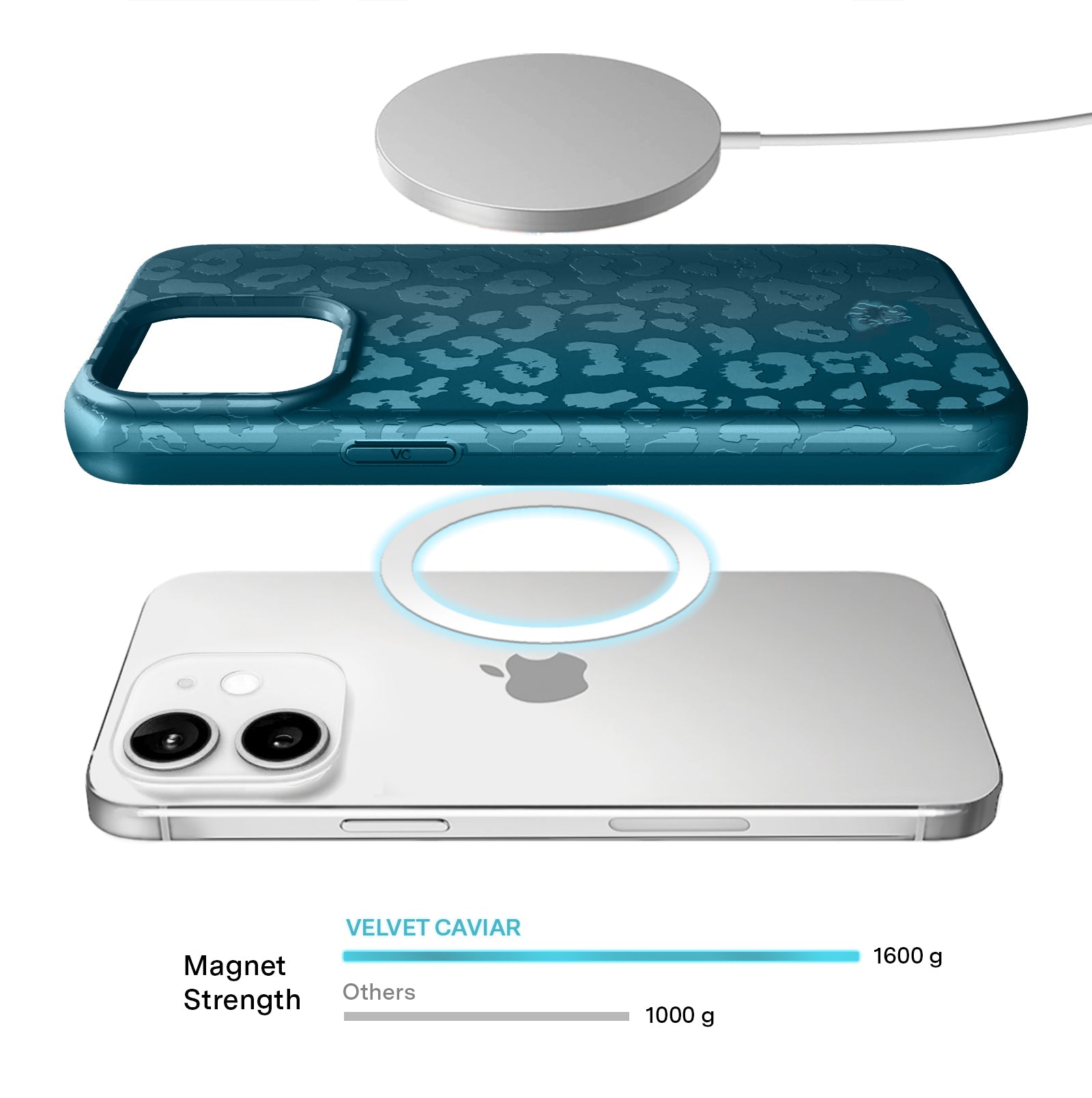 Metallic Navy Leopard iPhone Case