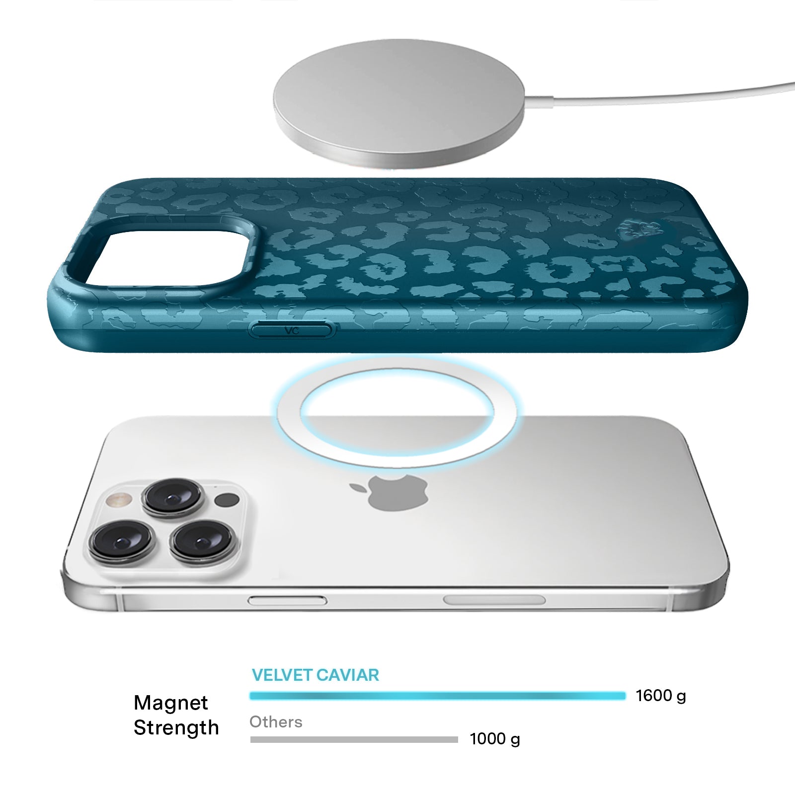 Metallic Navy Leopard iPhone Case