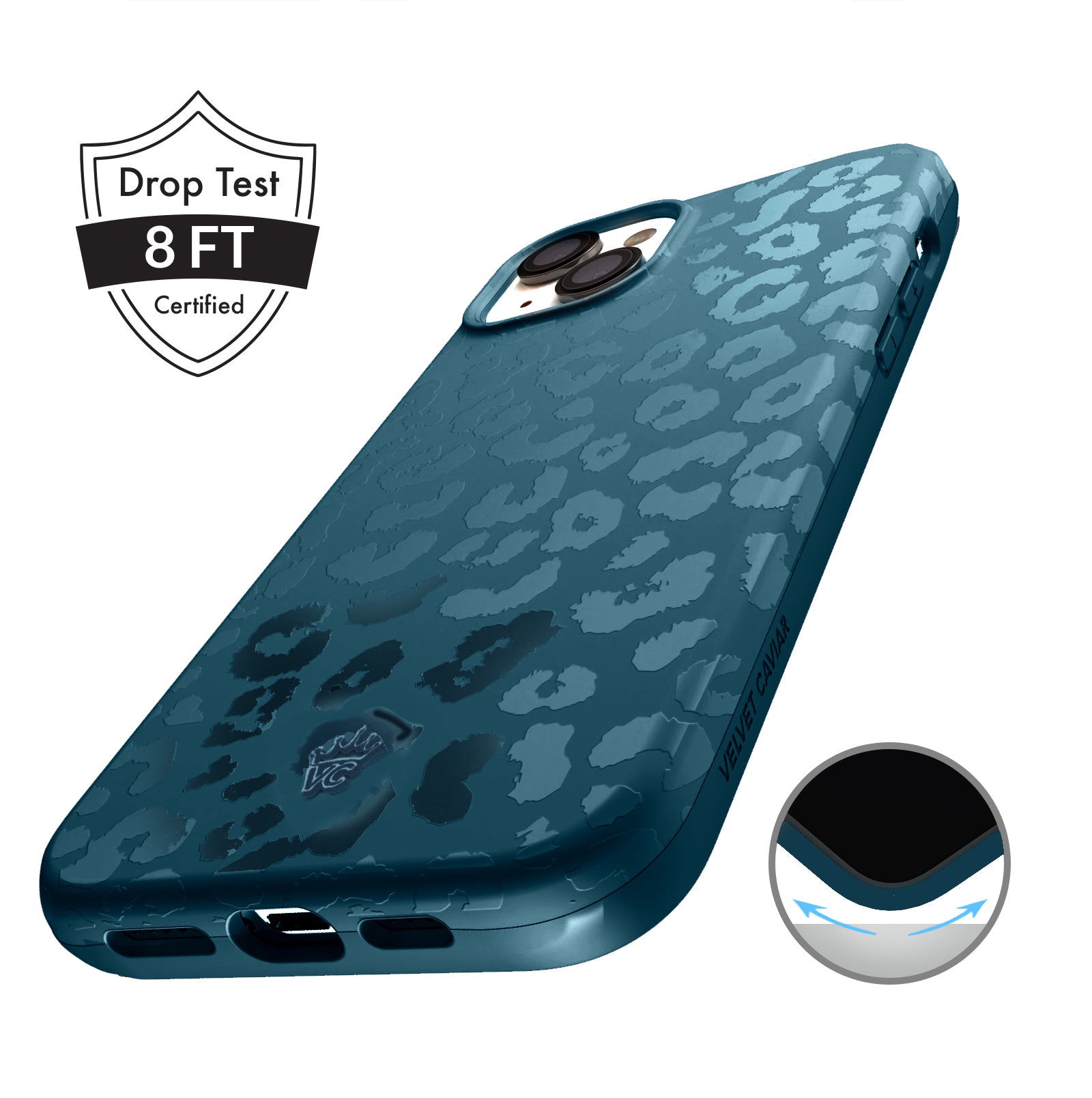 Metallic Navy Leopard iPhone Case
