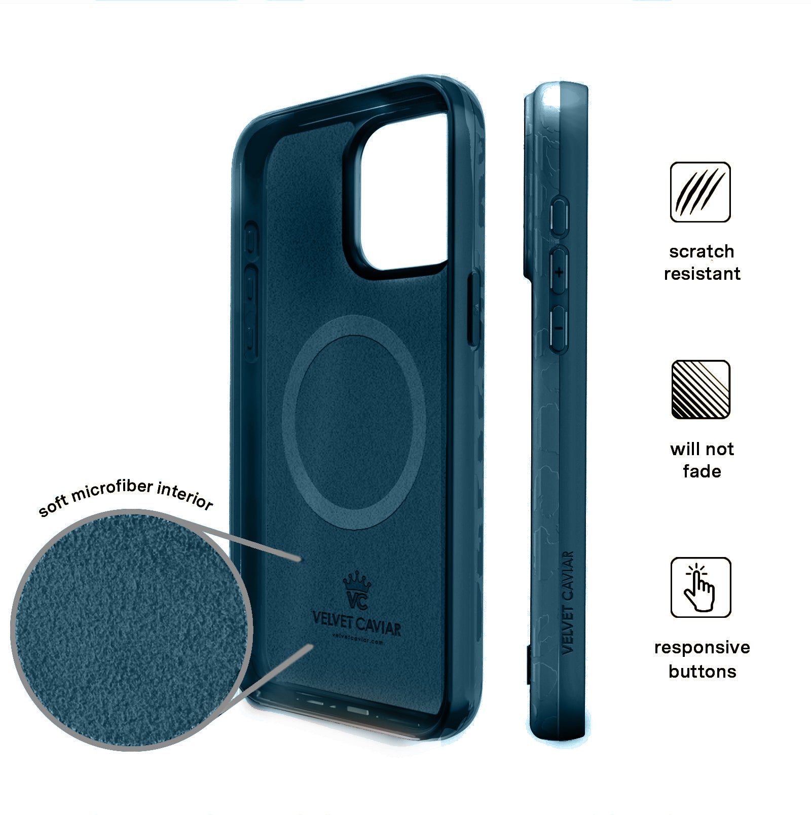 Metallic Navy Leopard iPhone Case