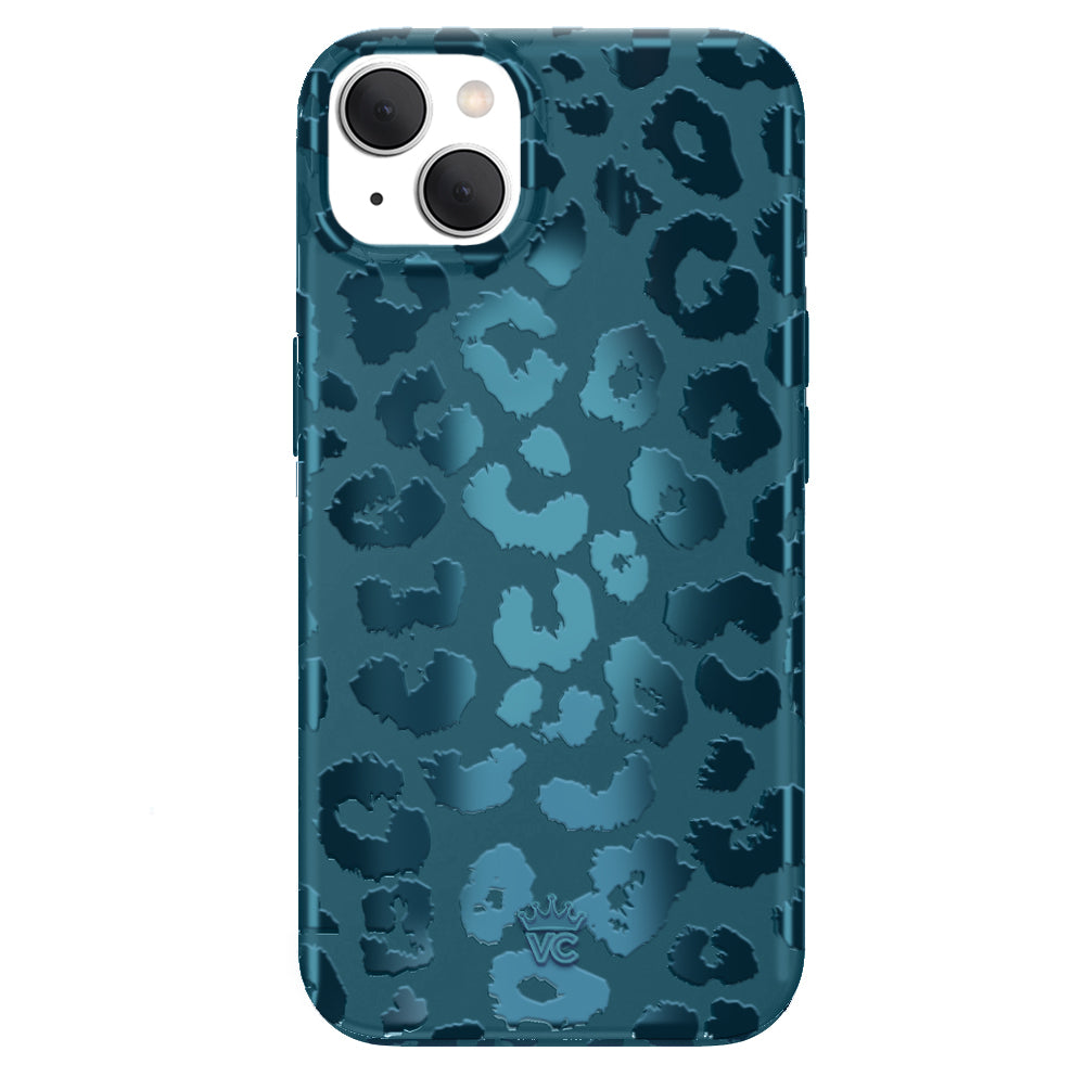 Metallic Navy Leopard iPhone Case