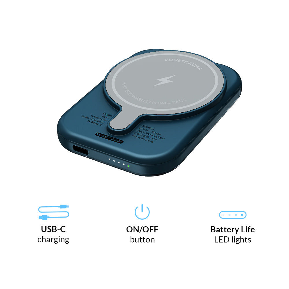 Metallic Navy Leopard MagSafe Battery Power Pack