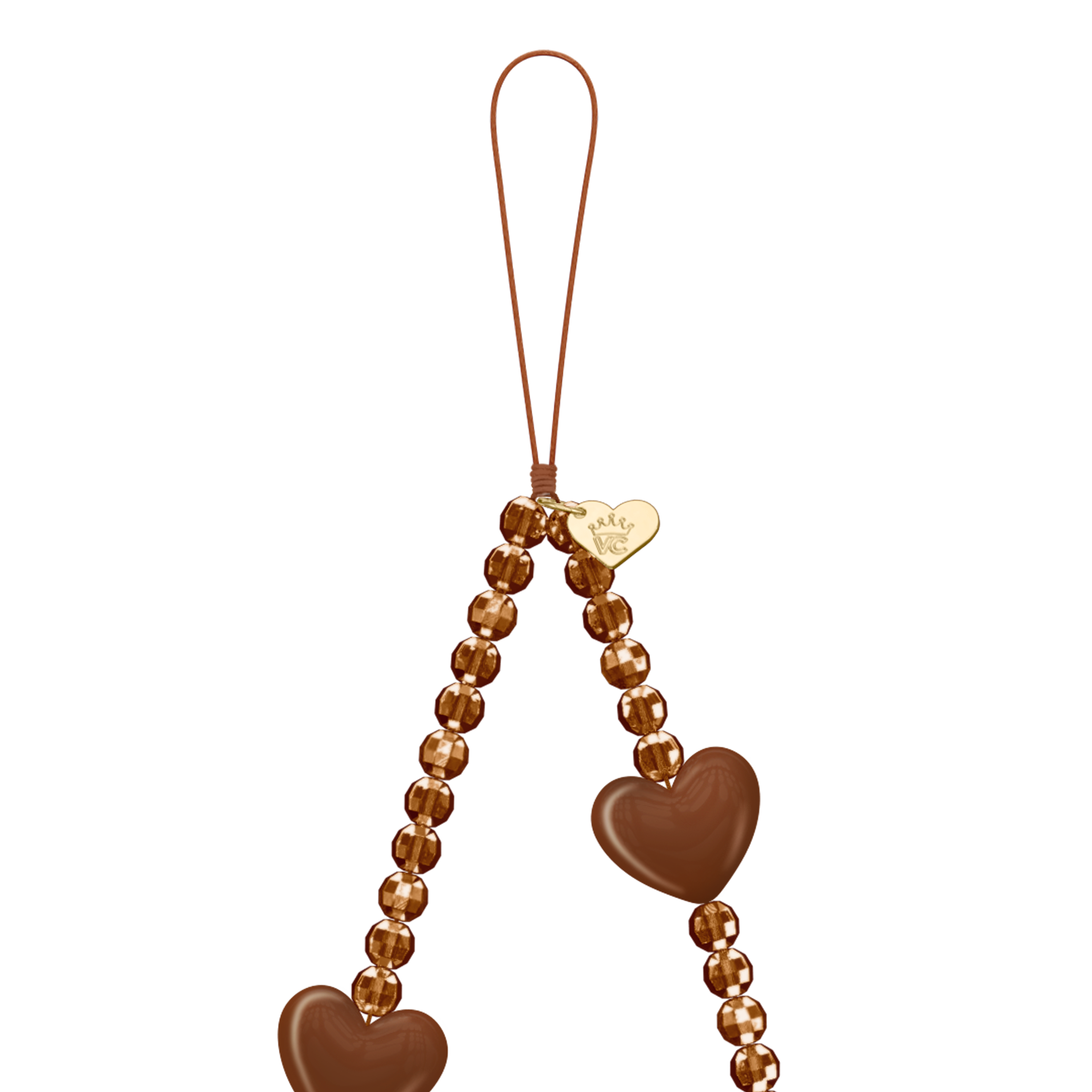 Brown Heart Phone Charm