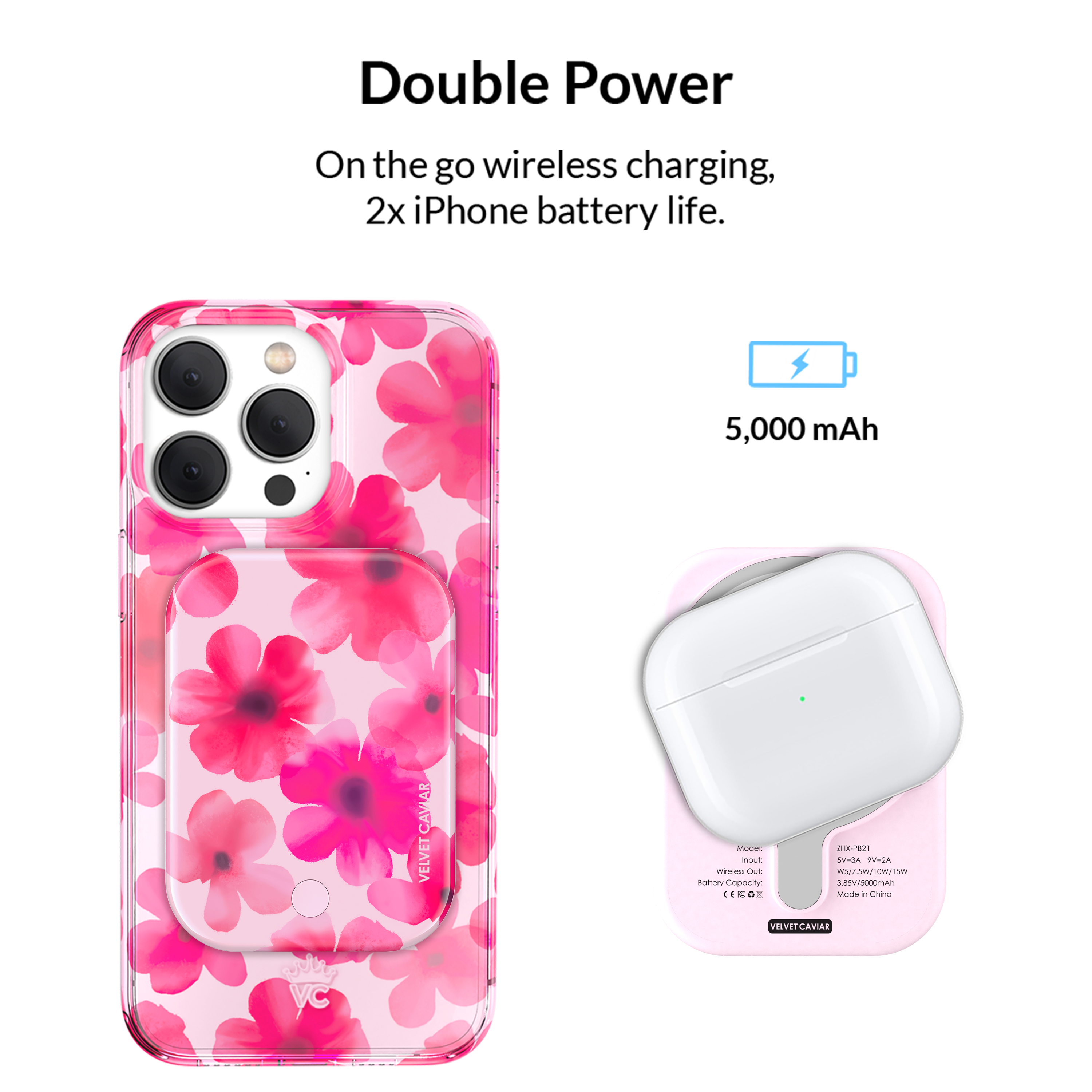 Cherry Blossom MagSafe Battery Power Pack