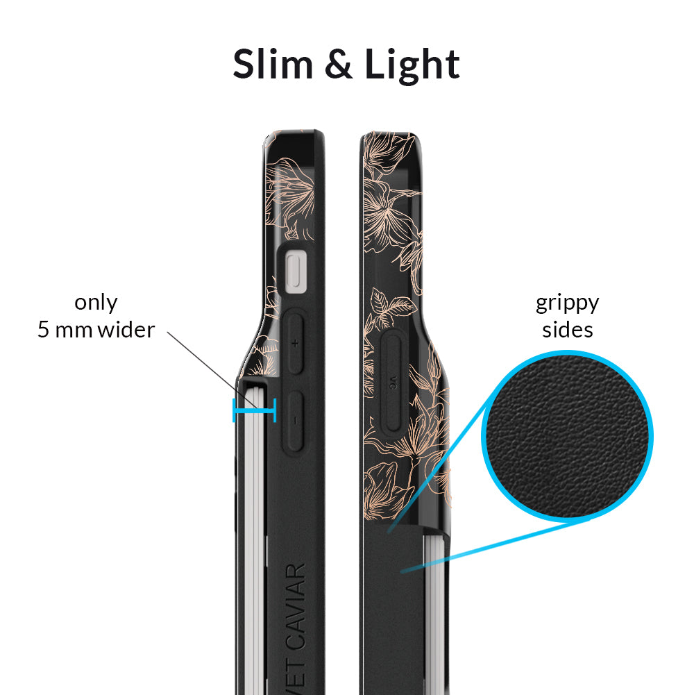 Floral Rose Gold iPhone Wallet Case