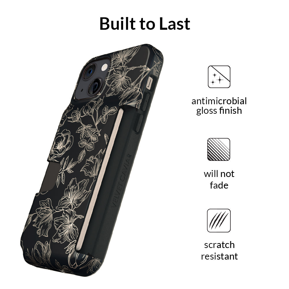 Floral Rose Gold iPhone Wallet Case