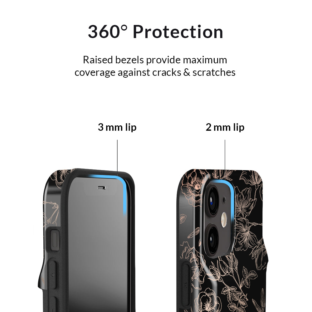 Floral Rose Gold iPhone Wallet Case