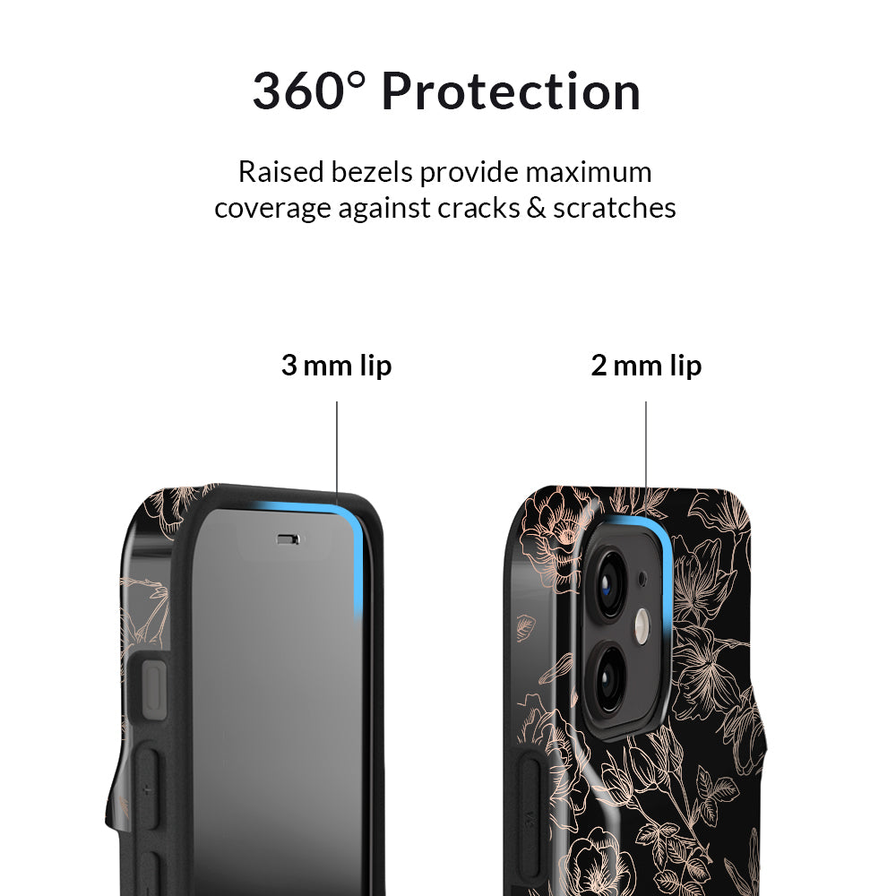 Floral Rose Gold iPhone Wallet Case