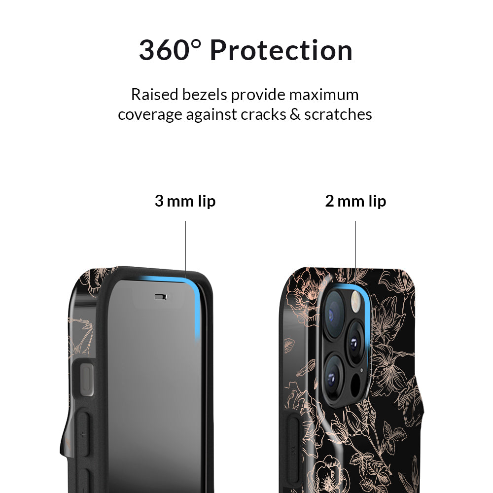 Floral Rose Gold iPhone Wallet Case