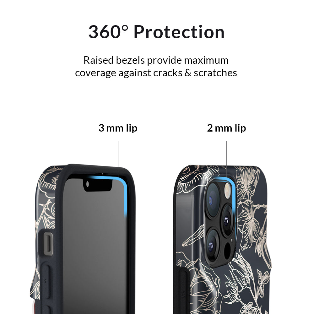 Floral Rose Gold iPhone Wallet Case