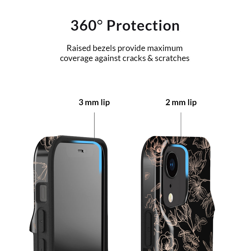 Floral Rose Gold iPhone Wallet Case