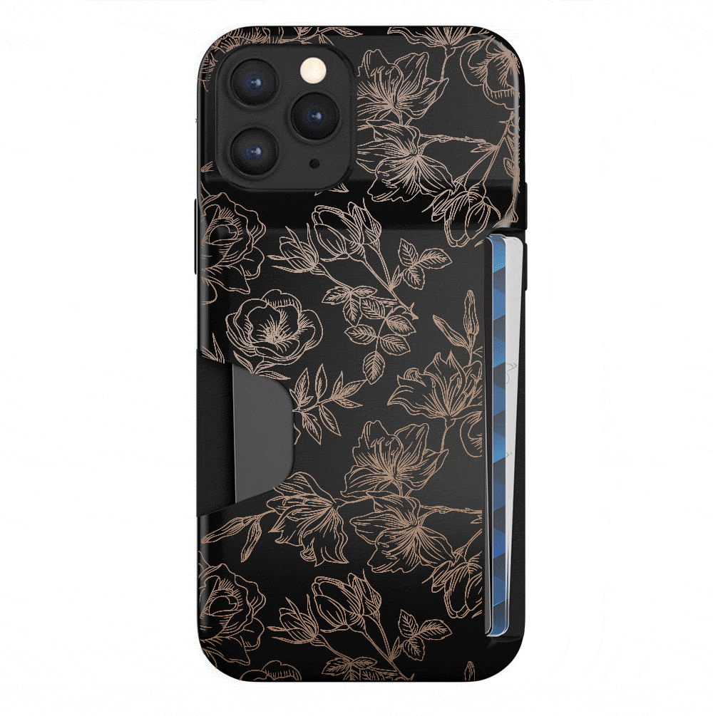 Floral Rose Gold iPhone Wallet Case