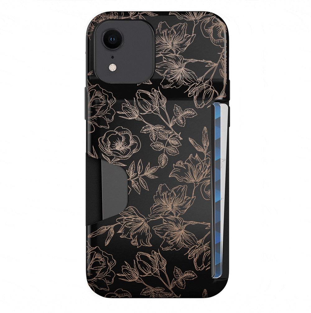 Floral Rose Gold iPhone Wallet Case