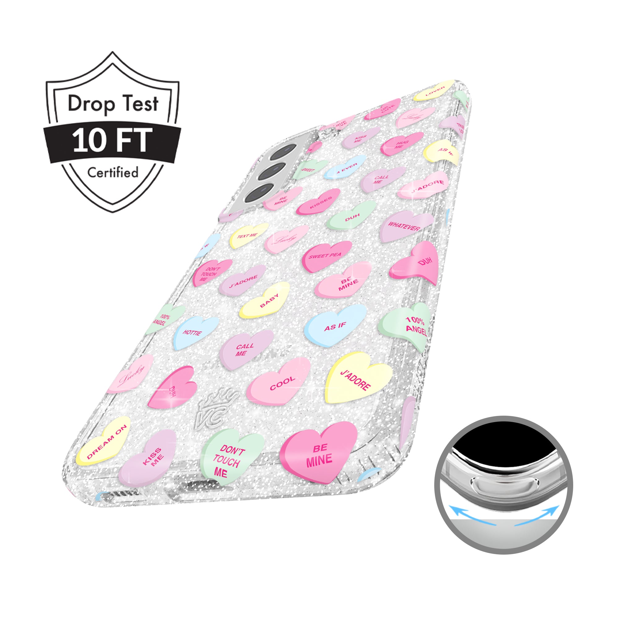 Sweet Hearts Glitter Samsung Case