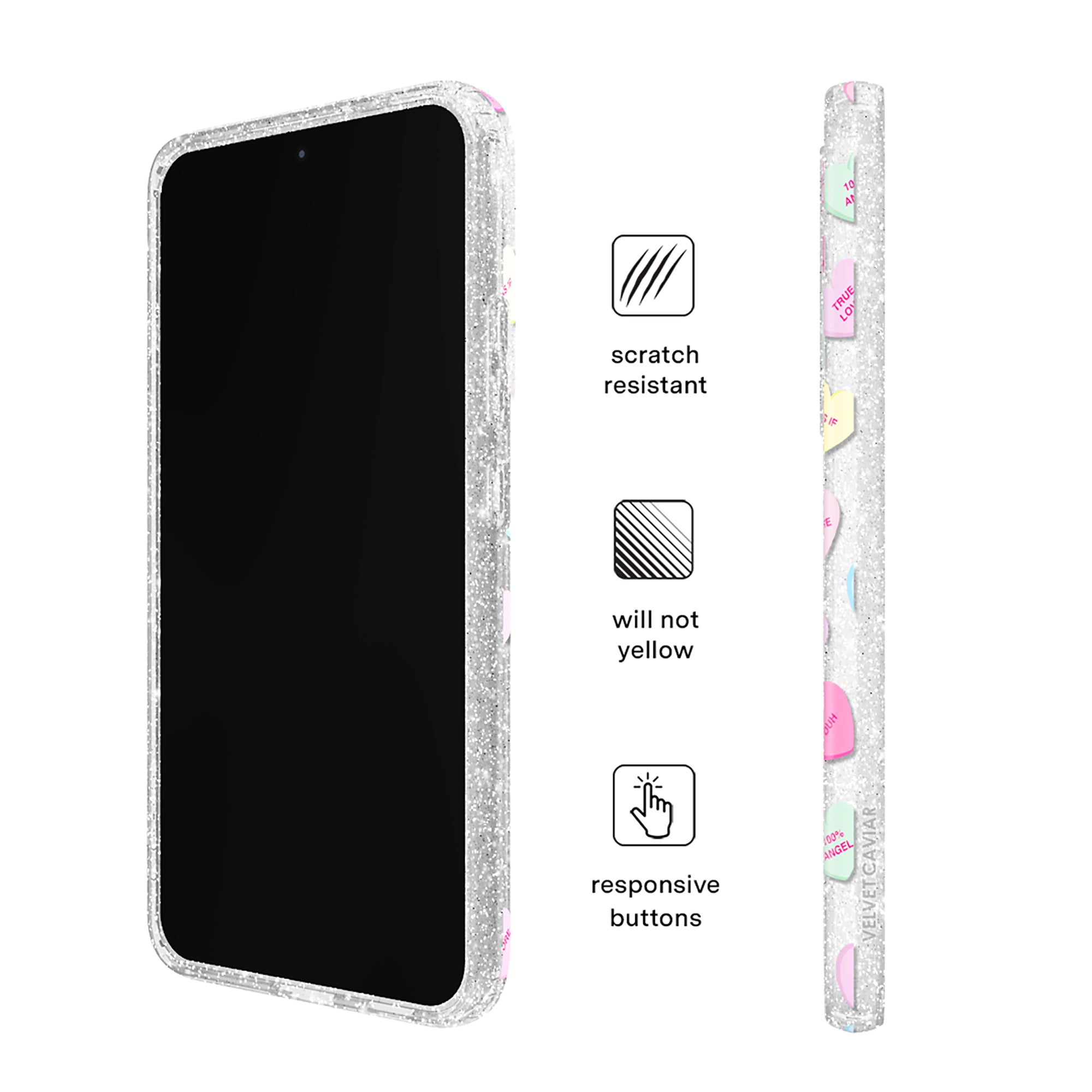 Sweet Hearts Glitter Samsung Case