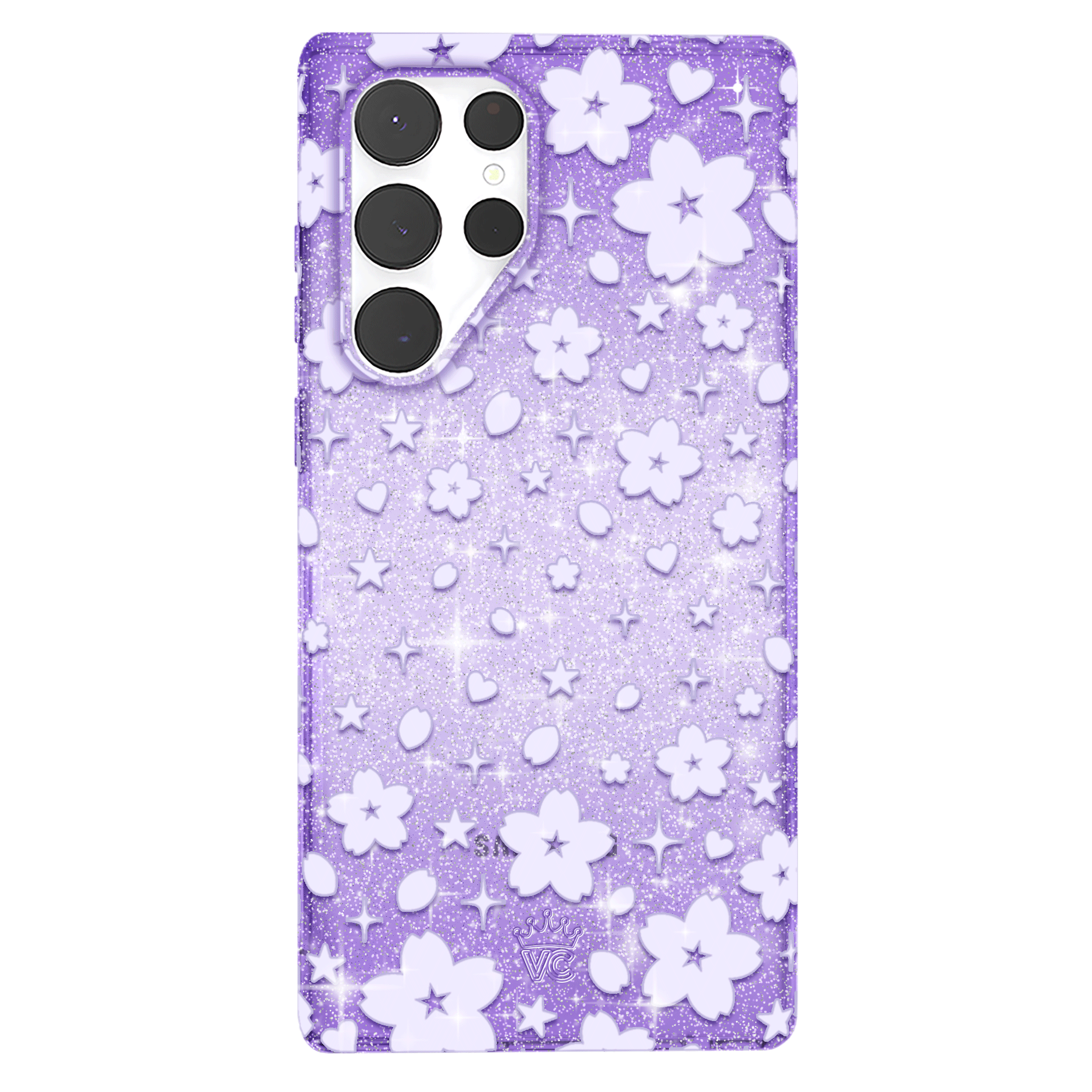 Lavender Cherry Blossom Glitter Samsung Case