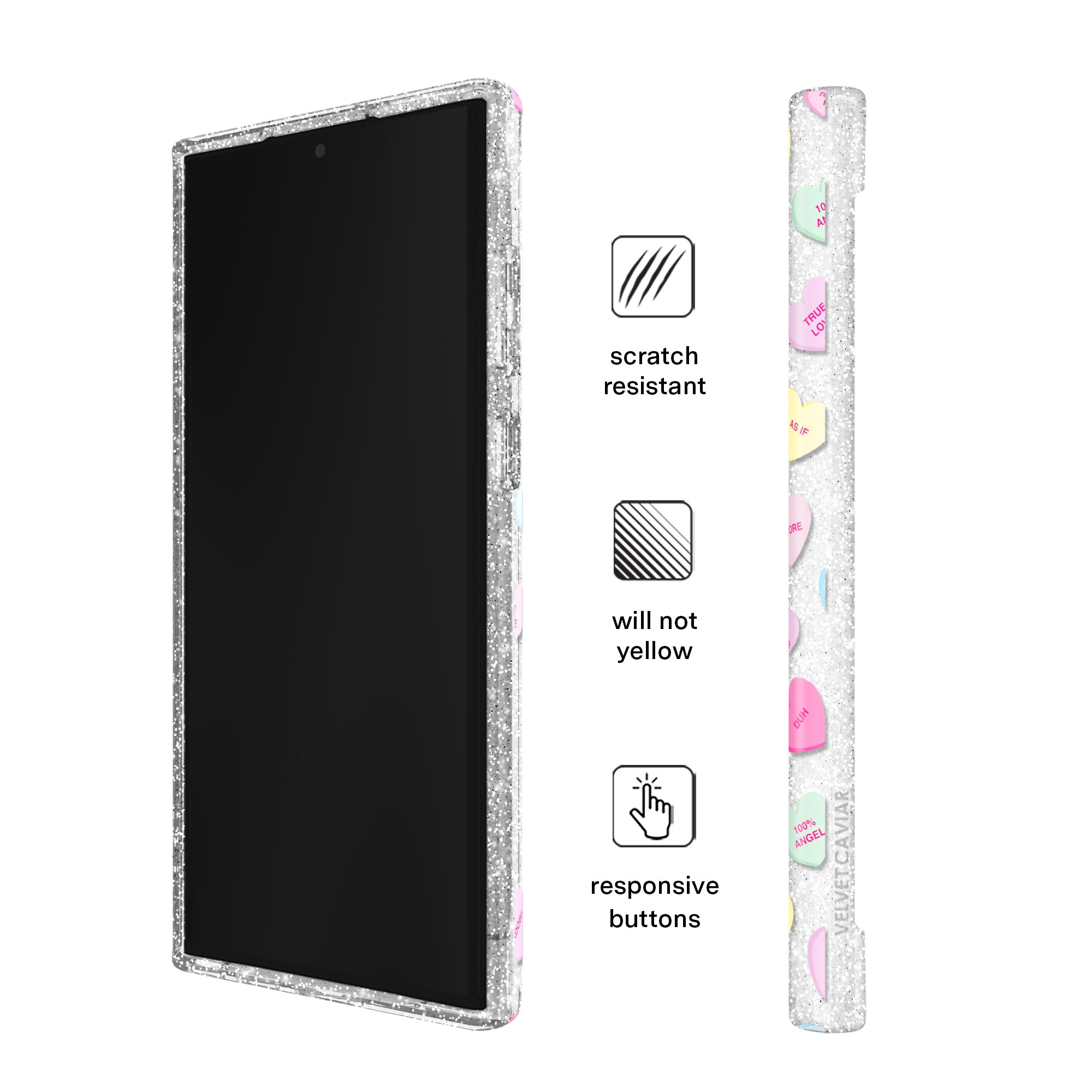 Sweet Hearts Glitter Samsung Case
