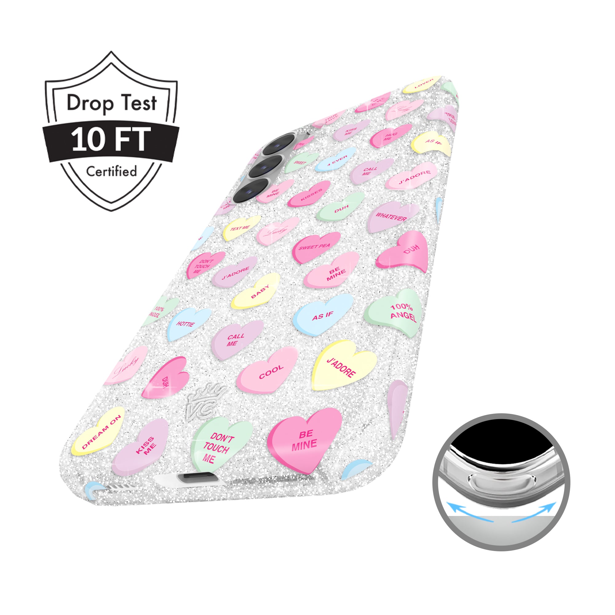 Sweet Hearts Glitter Samsung Case