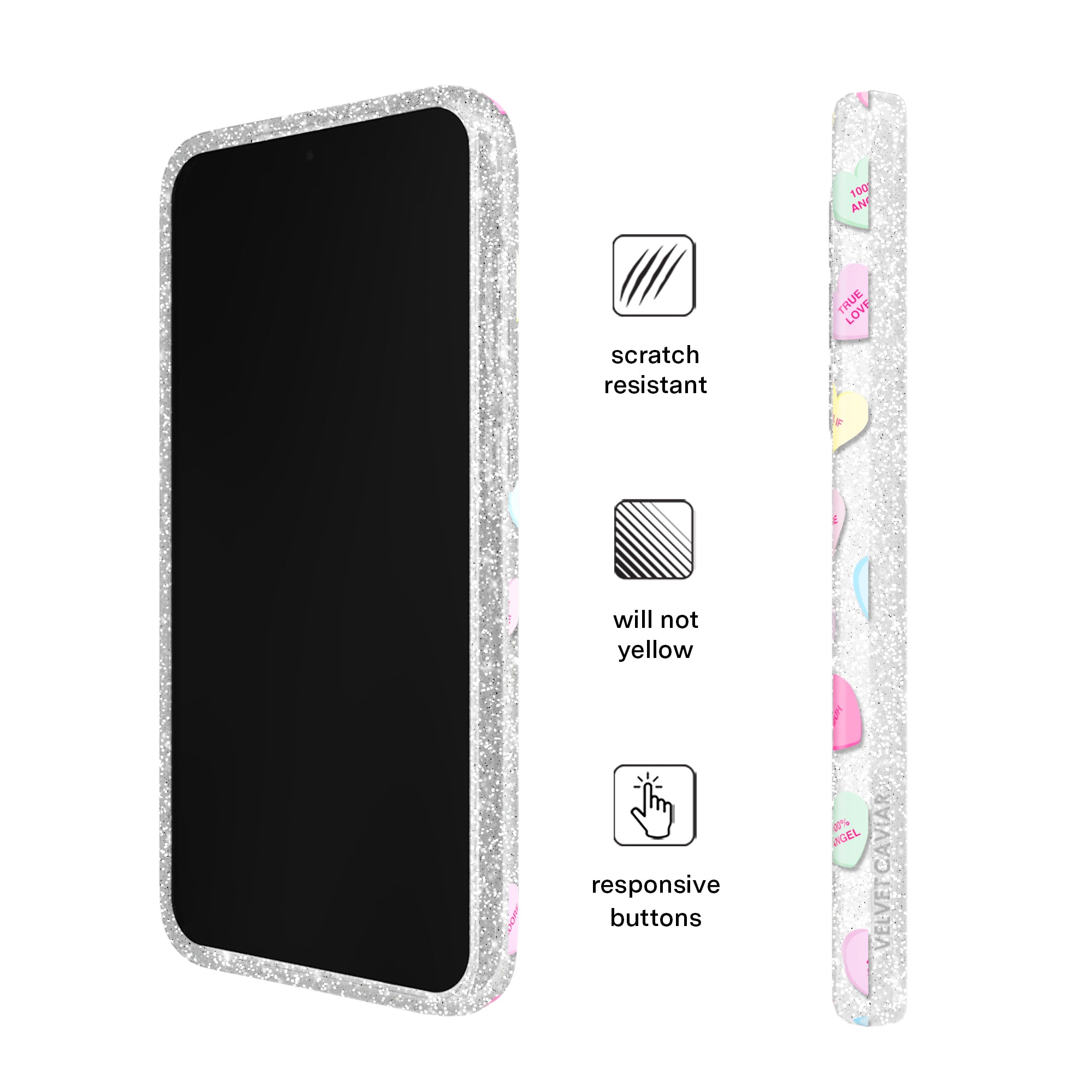 Sweet Hearts Glitter Samsung Case