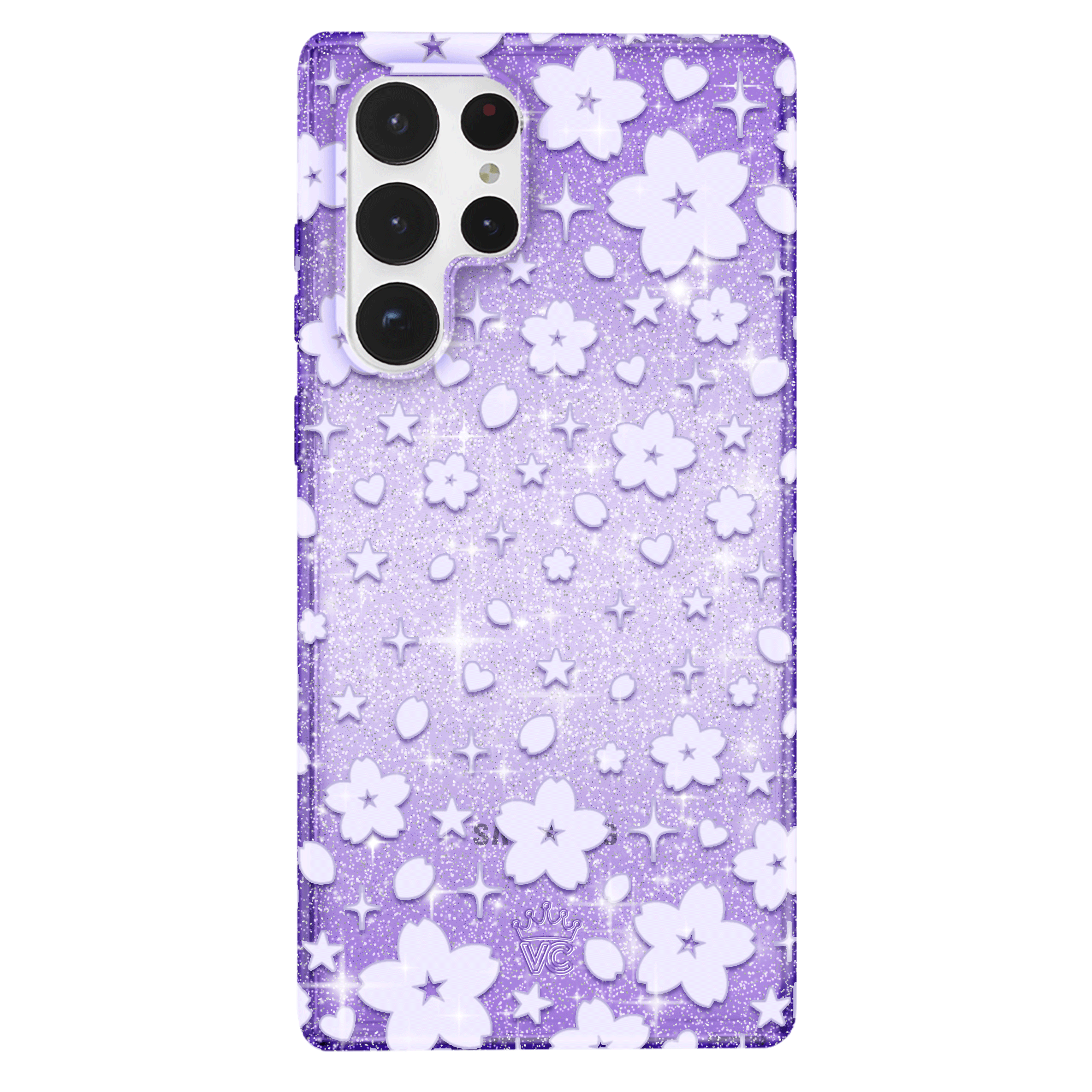 Lavender Cherry Blossom Glitter Samsung Case