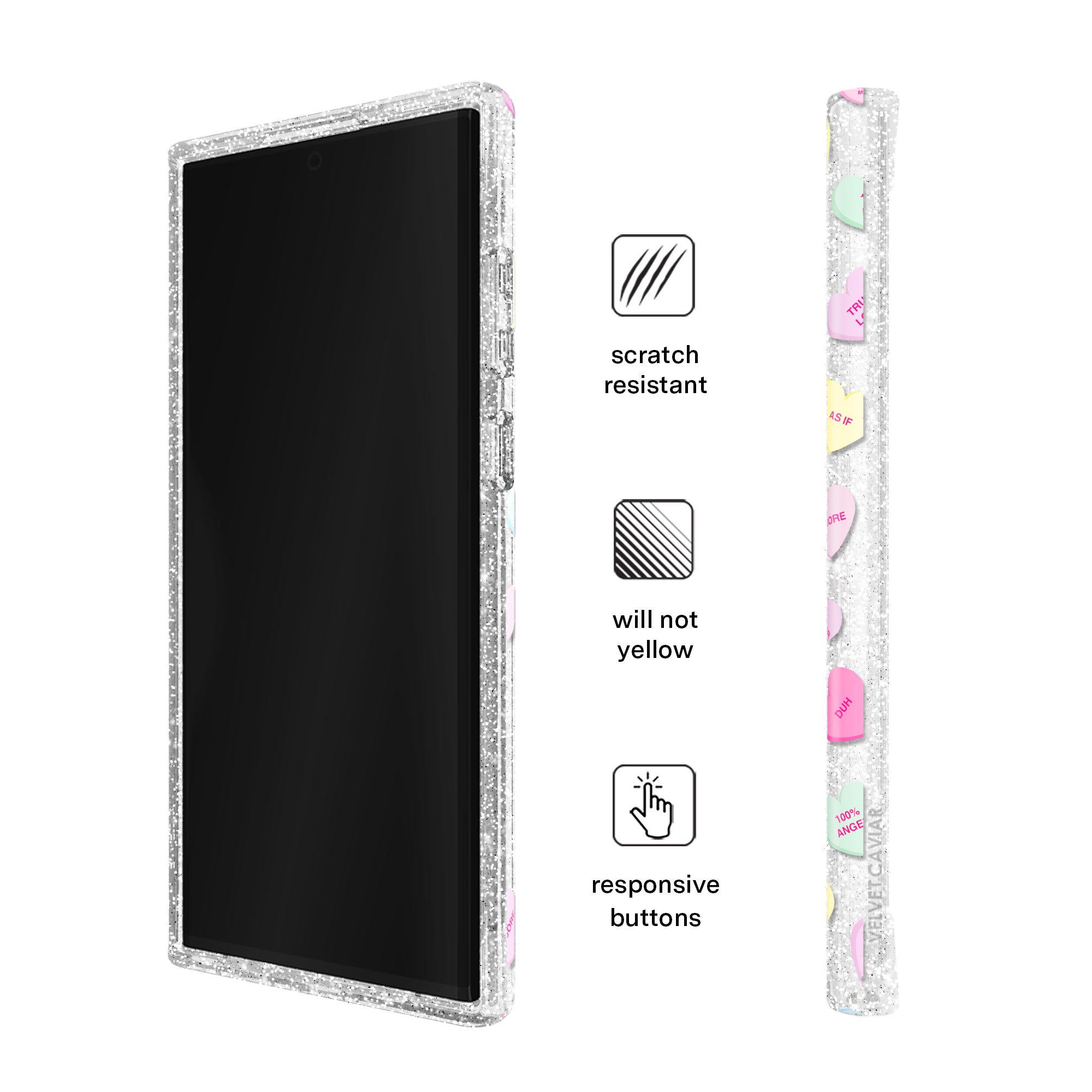 Sweet Hearts Glitter Samsung Case