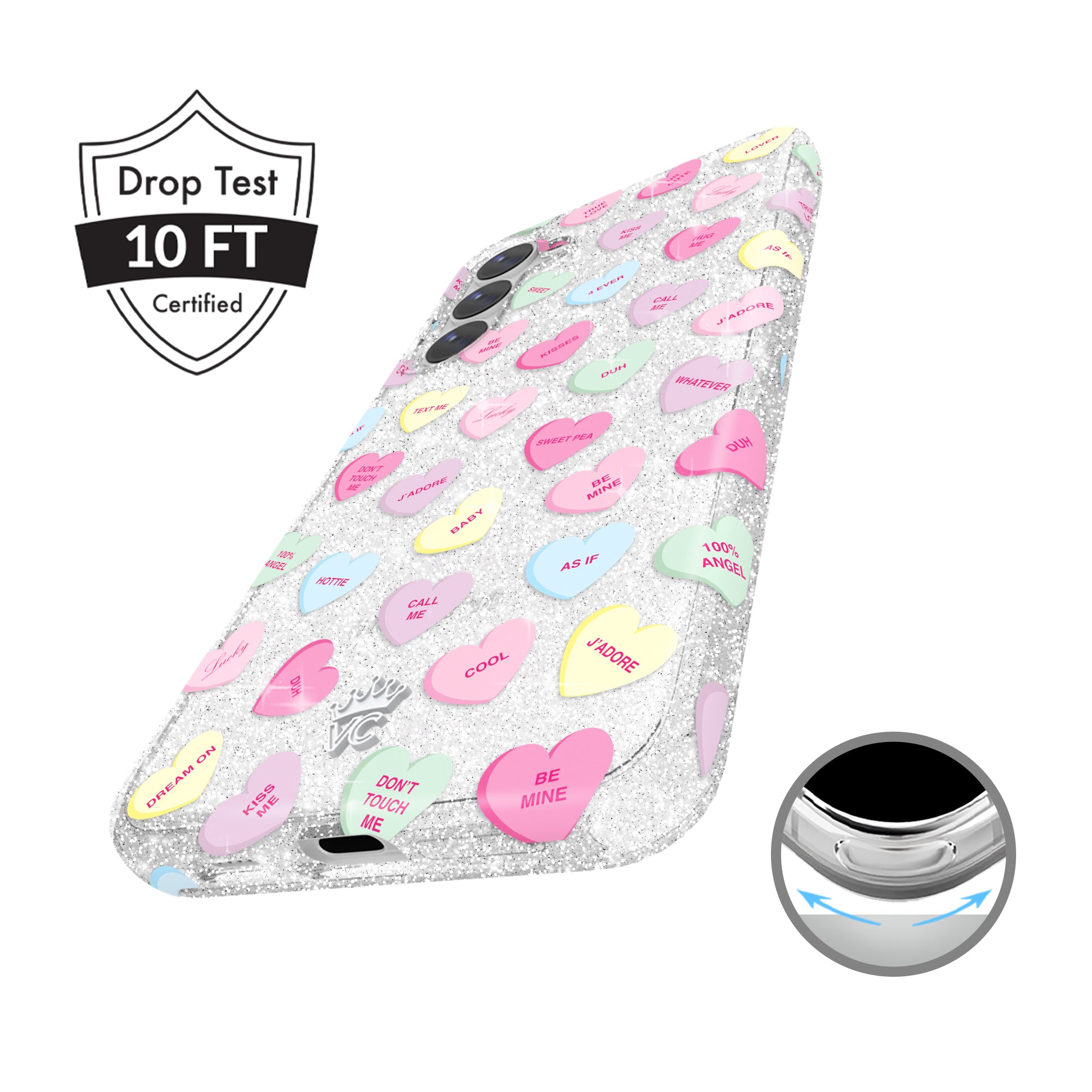 Sweet Hearts Glitter Samsung Case