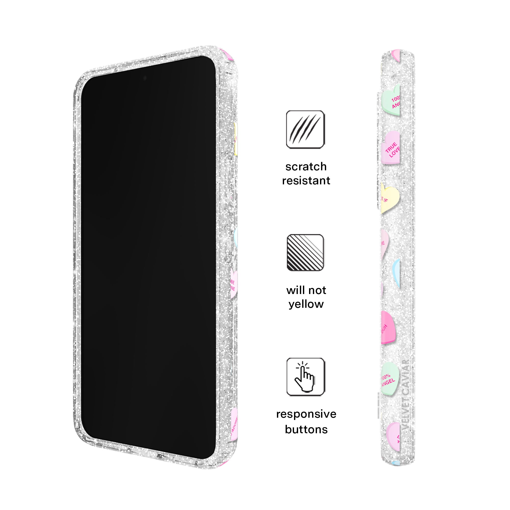 Sweet Hearts Glitter Samsung Case