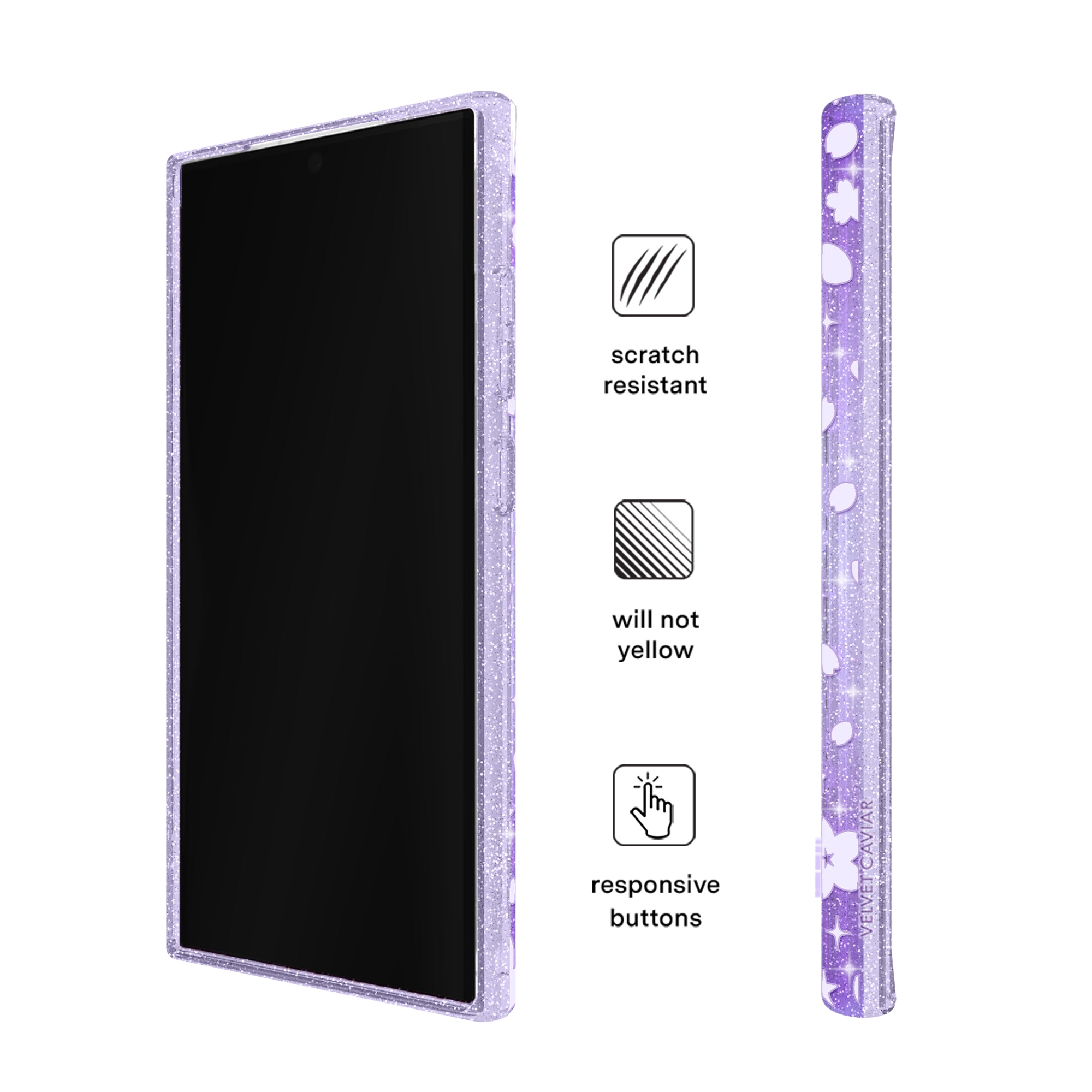 Lavender Cherry Blossom Glitter Samsung Case