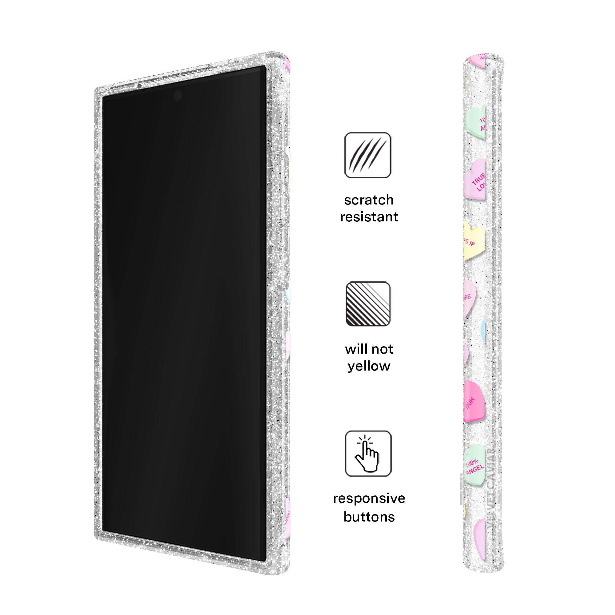 Sweet Hearts Glitter Samsung Case