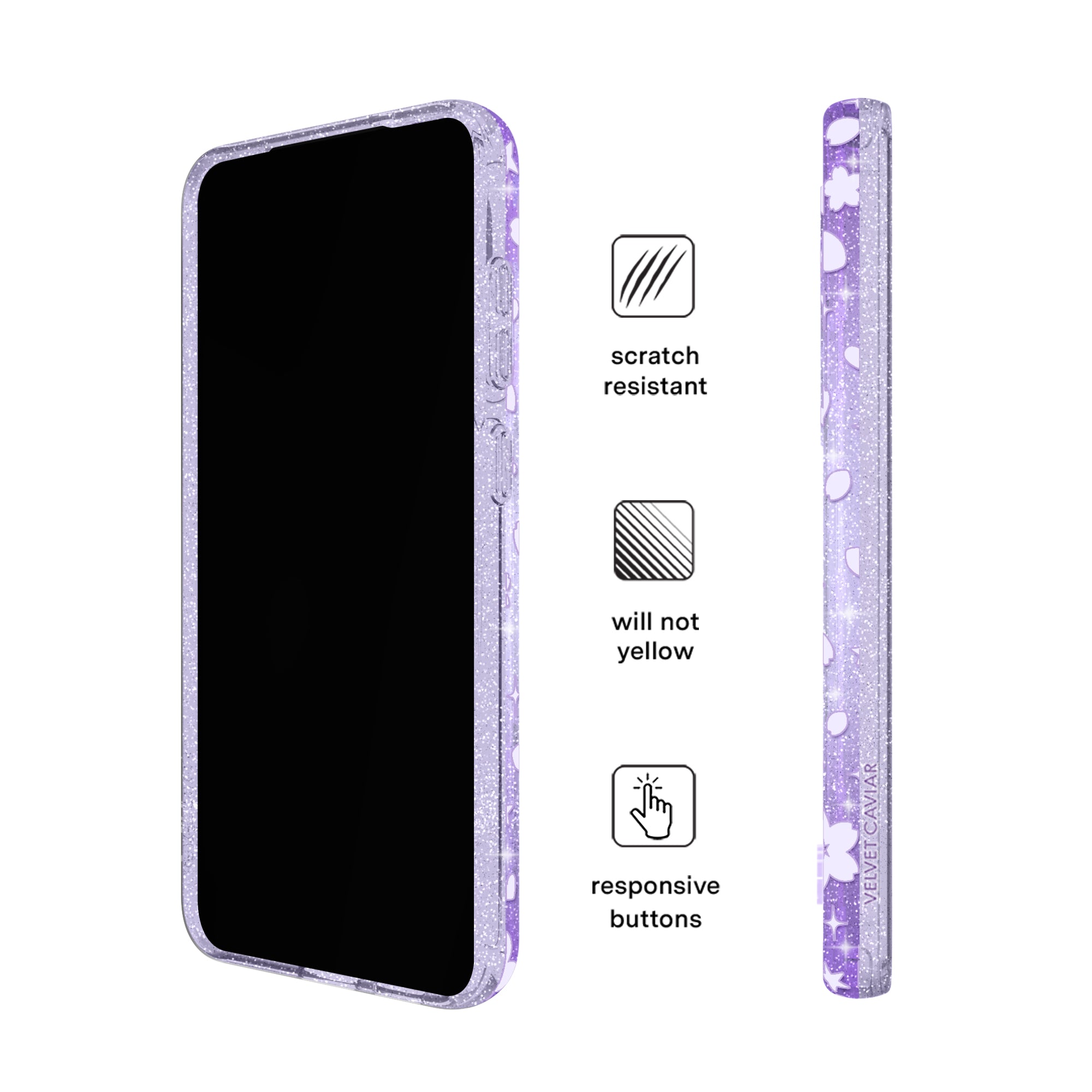 Lavender Cherry Blossom Glitter Samsung Case