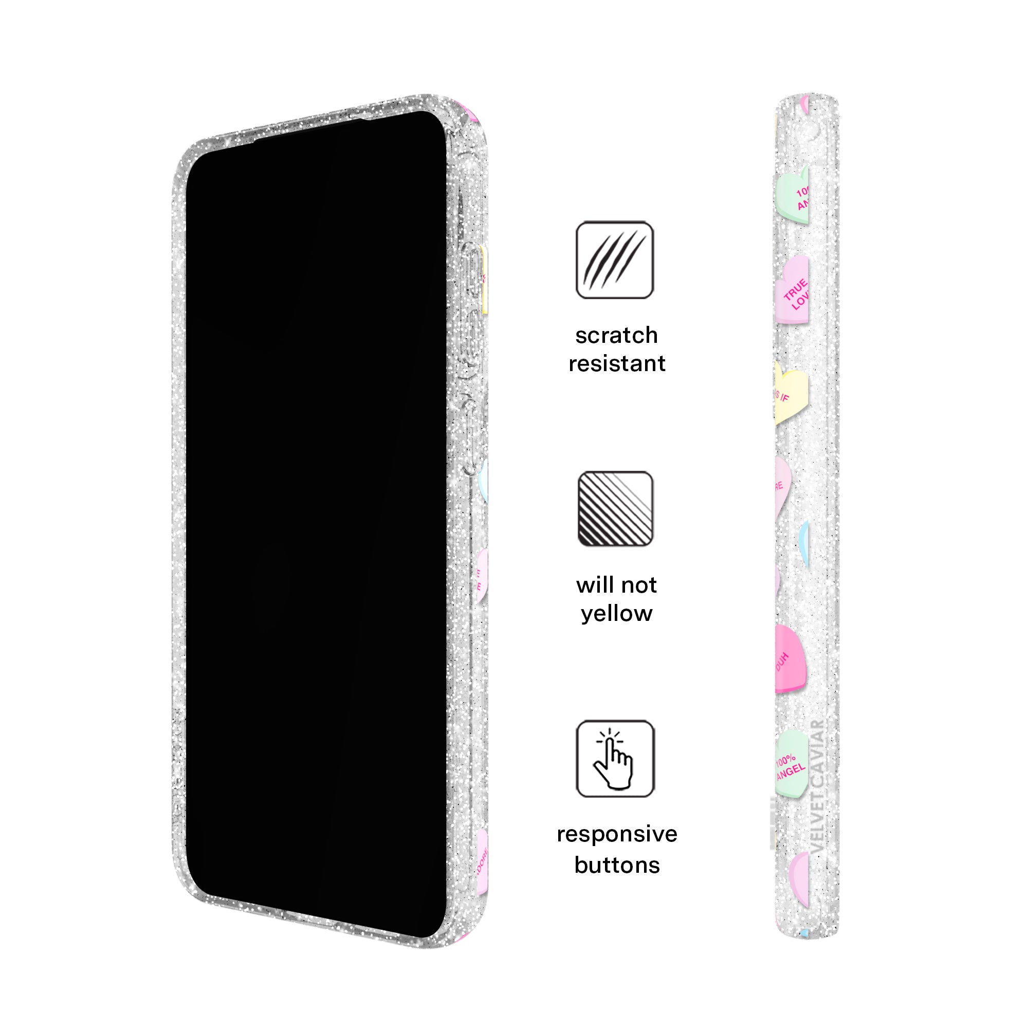 Sweet Hearts Glitter Samsung Case