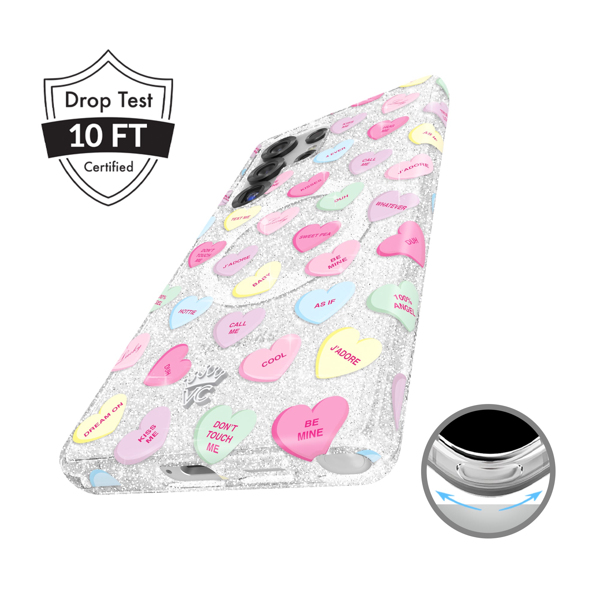 Sweet Hearts Glitter Samsung Case