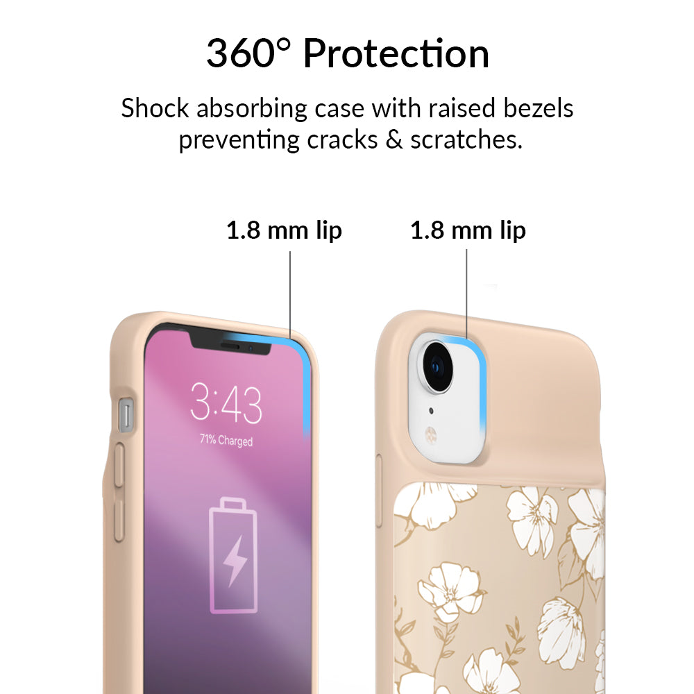 White Floral iPhone Charging Case