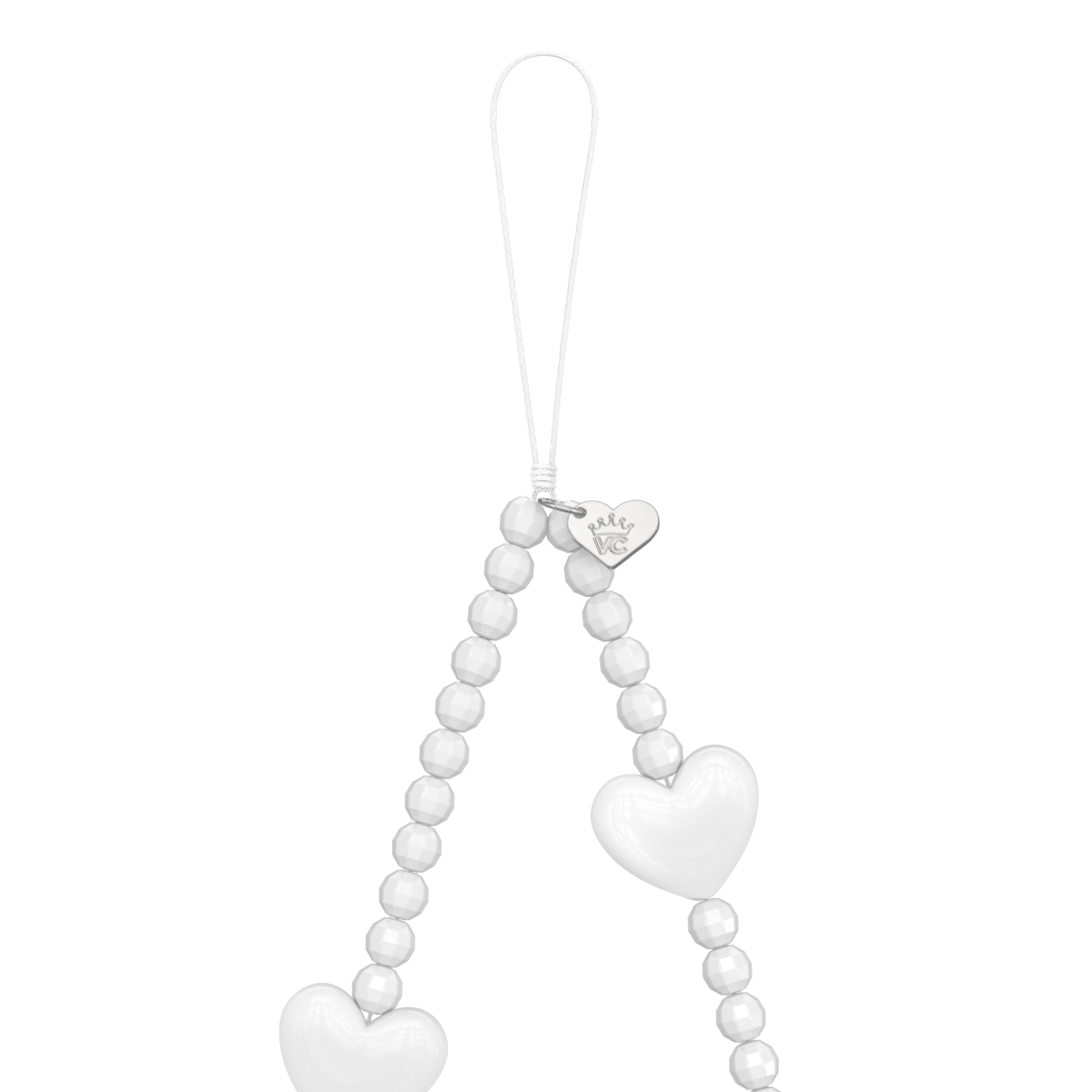 White Heart Phone Charm