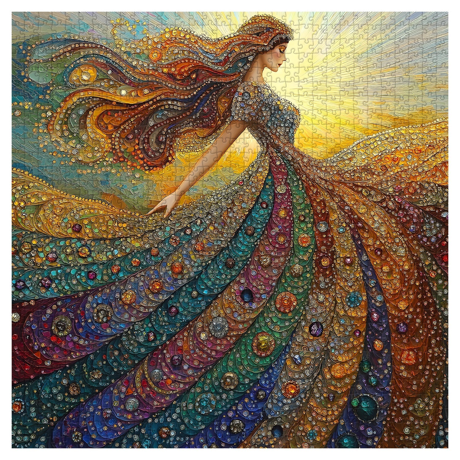Gemstone Woman Wooden Jigsaw Puzzle 1000 Piece
