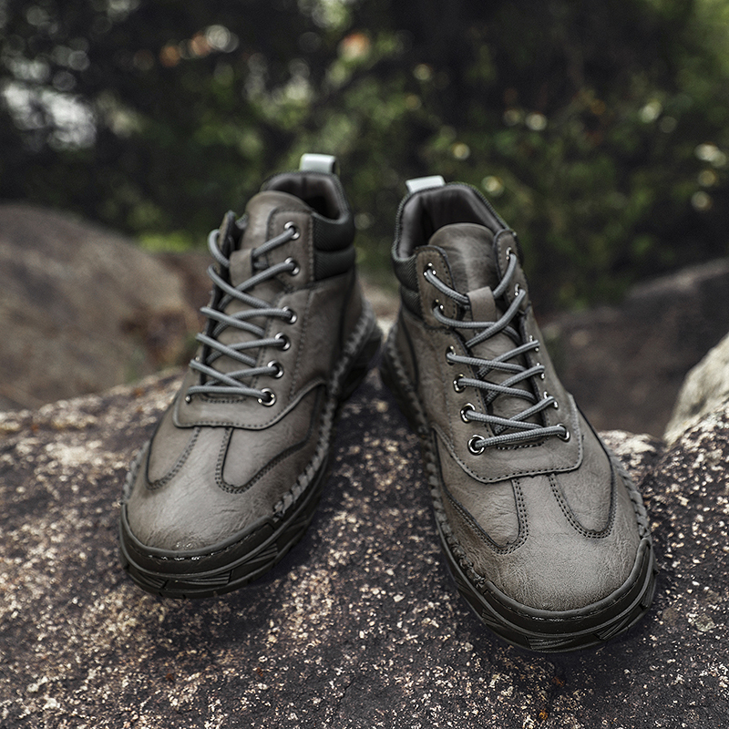 Men Safety Orthopedic Leather Boots - Ankle Protect & Safe Toe & Puncture Resistant & Waterproof & Ligtweigh & comfort