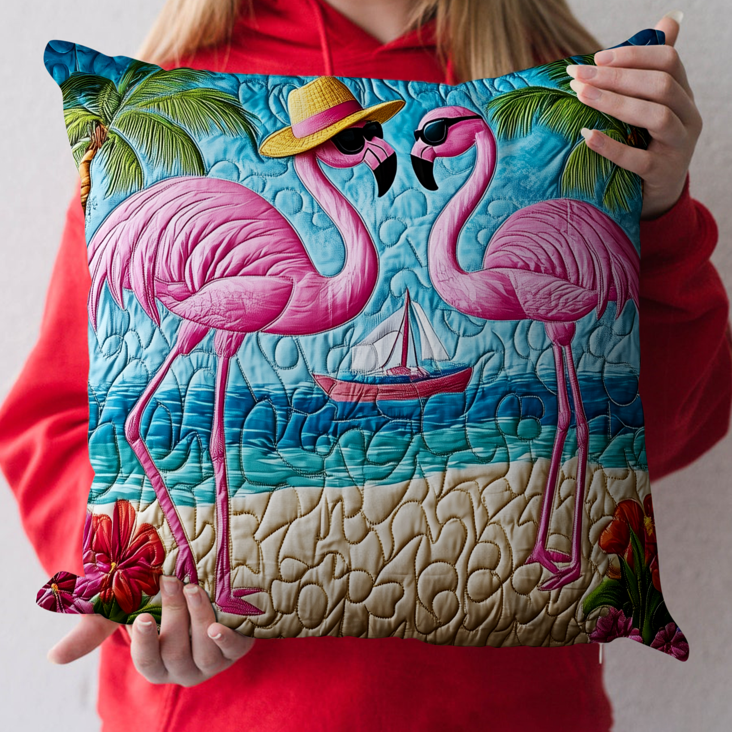 Flamingo Paradise Quilted Pillow Case NCU0NT5651