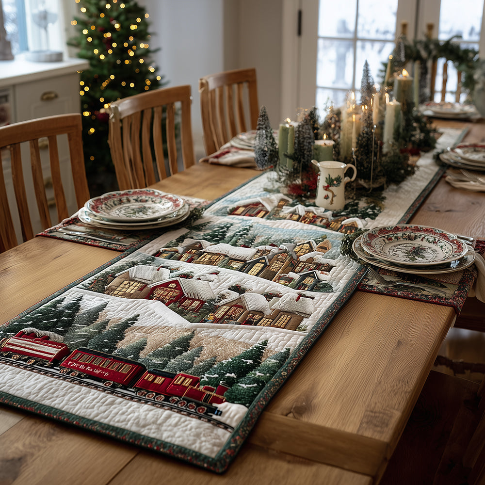 Festive Rail Quilted Table Runner NCU0TH3436