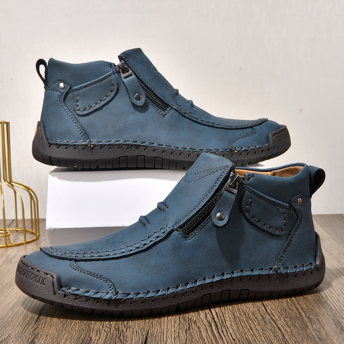 ⏰ Limited-Time 70% OFF – Men’s Handmade Leather Driving Boots | Wide Toe, Arch Support, Waterproof, Pressure Relief, Non-Slip Comfort for Everyday & Travel