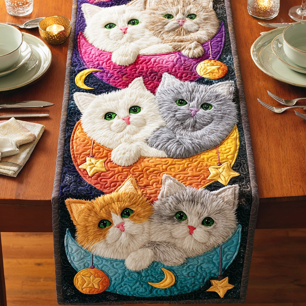 Dreamy Cat Garden Quilted Table Runner NCU0TD1186