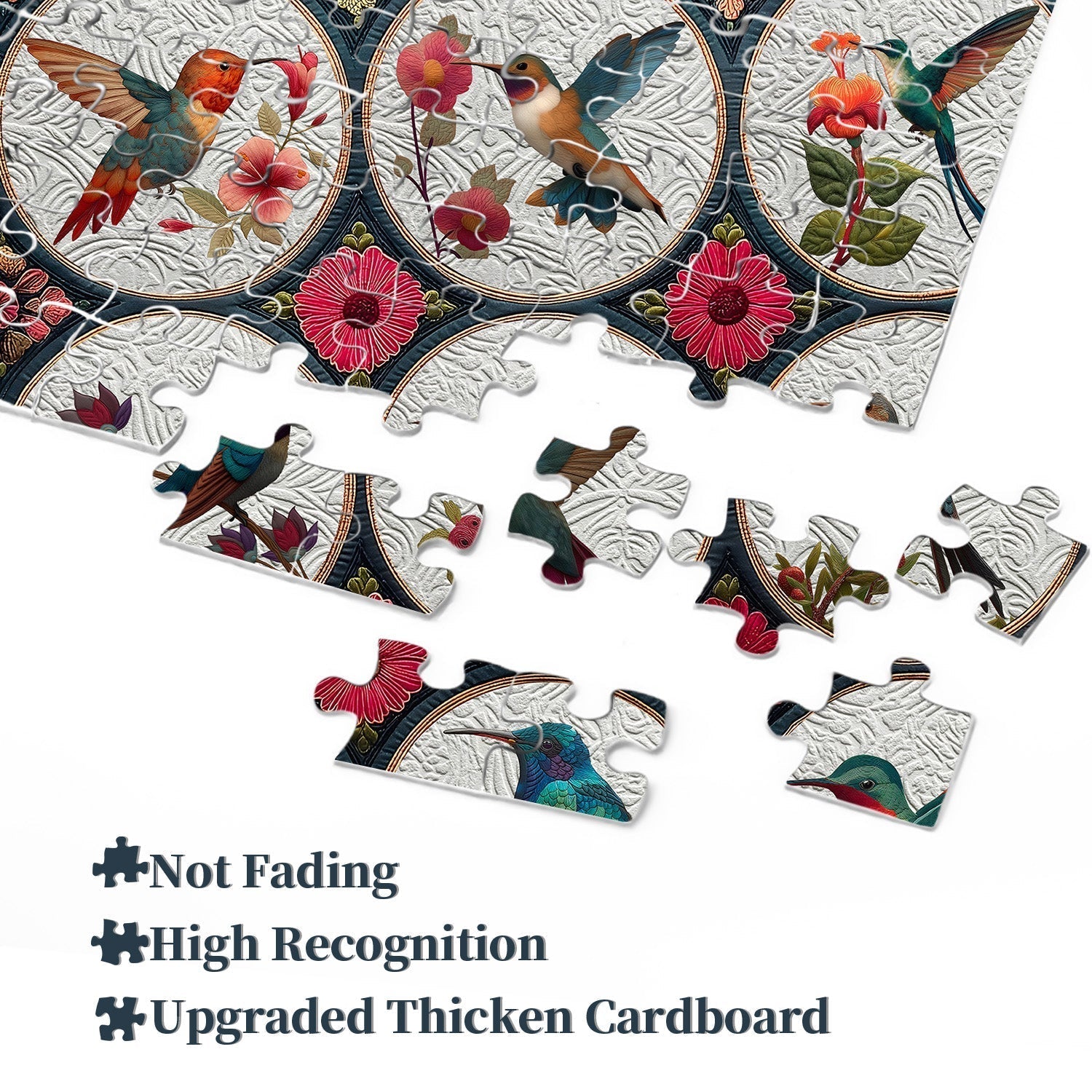 Hummingbirds Among Flowers Wooden Jigsaw Puzzles 1000 Pieces