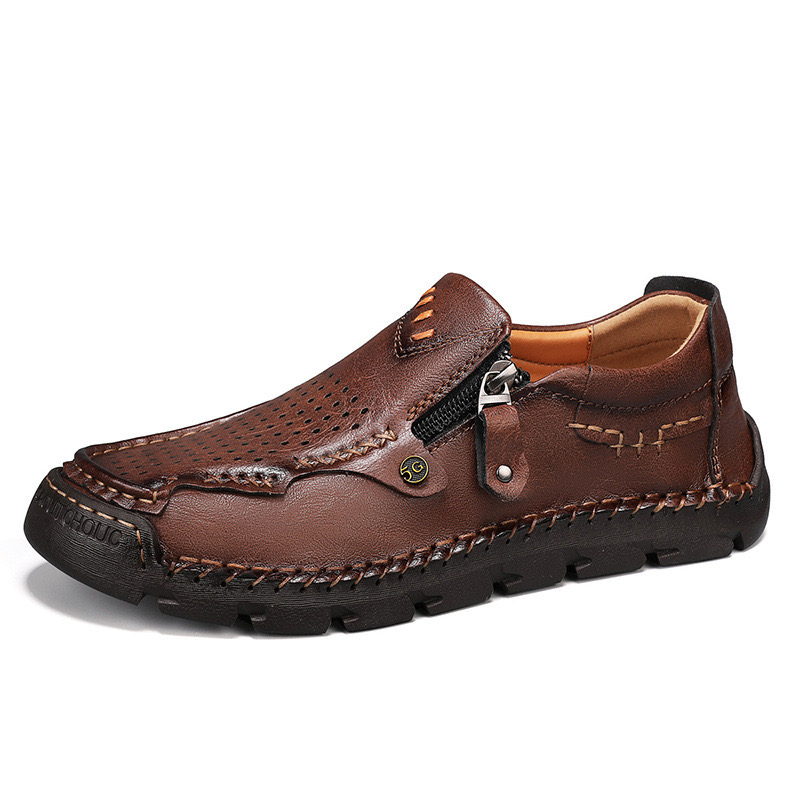 ⏰Promotion - 70% OFF🔥 Men Casual Leather Loafer Summer Flat Soft Light Shoes