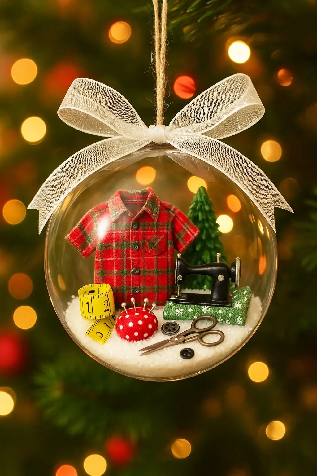 Holiday Sewing Snow Globe Ornament🎄